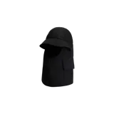 Capucha Adidas Y-3 Utility Hood color negro, con diseño híbrido de gorro tipo bucket y cobertor facial con cierre frontal y bolsillo lateral con solapa.