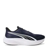 Championes de running Puma modelo Pounce Lite, color negro. Presentan un diseño aerodinámico con capellada de malla transpirable, refuerzos sintéticos y suela con tecnología Protread para mayor tracción y retorno de energía.