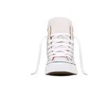 Championes Converse Chuck Taylor All Star de caña alta color rosa con cordones blancos y suela blanca con línea negra.