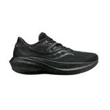 Championes de running Saucony Triumph 20, color negro, con diseño aerodinámico, capellada de malla técnica transpirable y entresuela con amortiguación de alto rendimiento.