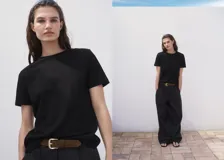 Camiseta de manga corta y cuello redondo, confeccionada en algodón orgánico con diseño recto.