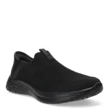 Championes deportivos Umbro modelo Flex, de diseño slip-on sin cordones. Confeccionados en tejido de punto elástico color negro, cuentan con una suela de goma texturizada que proporciona amortiguación y tracción. Presentan el logo de la marca sutilmente integrado en la lengüeta y el talón.