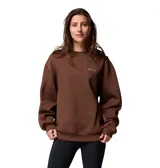 Buzo de cuello redondo Columbia, color marrón tabaco, con corte oversize, mangas largas y puños y dobladillo acanalados. Presenta el logo de la marca bordado en el pecho.