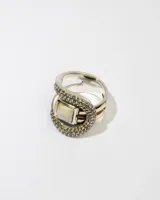 Anillo de plata 925 con dublé de oro y circonias blancas.