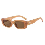 Lentes de sol rectangulares unisex, con montura gruesa de carey y lentes grises con filtro UV 400. Incluye estuche.