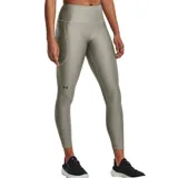 Calza capri Under Armour HeatGear negra con logo en la pierna izquierda.