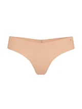 Bombacha tipo colaless de tiro bajo, color beige, confeccionada en microfibra suave y sin costuras con acabado invisible bajo la ropa.