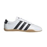 Championes Adidas Grand Court Lo blancos con las tres tiras negras y suela de goma color caramelo.