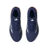 Championes de running Adidas Duramo RC, color azul marino con detalles en plateado y naranja.