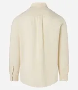 Camisa de manga larga confeccionada en mezcla de lino y algodón, con cuello tipo padre y cierre frontal parcial con botones. Presenta un corte amplio y cómodo, ideal para un estilo casual y fresco.