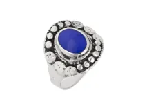 Anillo de plata 925 con esmalte azul.