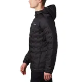 Campera negra acolchada con capucha, aislante térmico reflectante Omni-Heat y relleno de plumón de 650.