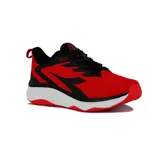 Championes Diadora de running para hombre, modelo Delta, color rojo con detalles en negro y suela blanca.