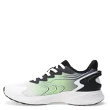 Championes deportivos de hombre en color negro con detalles en blanco, confeccionados en malla transpirable con refuerzos sintéticos y suela de goma blanca.