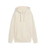 Canguro Puma de corte relajado, color beige, con capucha ajustable mediante cordones, bolsillo frontal tipo canguro y logo de la marca bordado en el pecho.