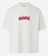 Remera overboxy de manga corta con cuello redondo y estampado de esqueleto en la espalda.