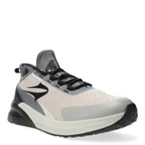 Championes deportivos Topper modelo Squat II, con diseño de corte bajo y cierre mediante cordones. Presentan una combinación de tonos gris, beige y negro, con detalles en material sintético y textil, y entresuela con tecnología T-Cushion.