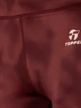Calza biker deportiva Topper de color gris melange, con cintura alta y elástica. Presenta el logo de la marca estampado en negro en la pierna izquierda.