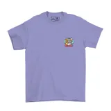 Remera de algodón color lila con estampa pequeña de Tom y Jerry en el pecho.