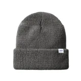 Gorro de lana gris con etiqueta de la marca Katin cosida en el borde.