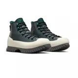 Championes Converse Chuck Taylor All Star Lugged 2.0 de caña alta, color verde oscuro con detalles en verde claro y beige.