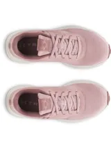 Championes de entrenamiento Under Armour Aurora 3, diseñados específicamente para el pie femenino. Presentan una parte superior de malla transpirable en color rosado con detalles de gamuza, mediasuela Charged+ para amortiguación y suela de goma con tracción multidireccional.