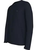Remera de manga larga Tommy Hilfiger color azul marino, de corte slim y cuello redondo. Presenta el logo de la marca bordado en el pecho.