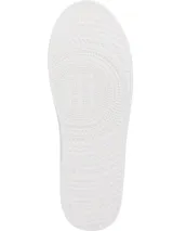 Zapatillas de cuero negras con suela blanca de goma. Logo de Tommy Hilfiger bordado en el lateral y la parte trasera.