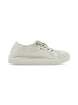 Championes de algodón orgánico color beige, de estilo casual con cordones y suela de goma.