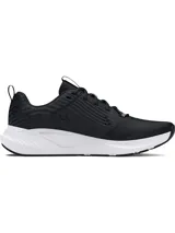 Championes deportivos Under Armour modelo Charged Commit TR 4, color negro con entresuela blanca y logo de la marca en el lateral.