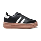 Championes urbanos American Sport Resh 2.0 Platform, color negro con detalles en blanco y suela marrón con plataforma.