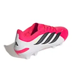 Championes de fútbol Adidas Predator League FG, con diseño en color fucsia y blanco, detalles en negro y tecnología Nanostrike.