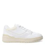 Championes urbanos blancos con detalles en rojo y gris.