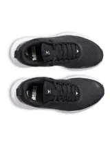 Championes de entrenamiento Under Armour modelo Project Rock Bsr 5, color negro con entresuela blanca. Parte superior de malla transpirable con detalles de gamuza y soporte lateral.
