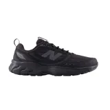 Championes de running New Balance modelo 410, color negro, con diseño técnico, entresuela con tecnología Fresh Foam y suela AT Tread para mayor tracción.