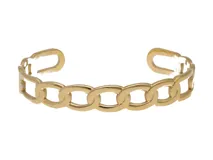 Esclava de acero abierta con baño de oro, con eslabones ovalados.