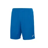 Short deportivo azul con cintura elástica y logo de la marca en blanco en la pierna derecha.