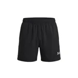 Short deportivo Under Armour Tech Woven color negro, con cintura elástica y logo de la marca estampado en blanco en la pierna.