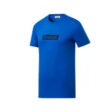 Remera de hombre Reebok color azul con logo lineal negro en el pecho.