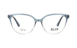 Anteojos de receta marca Klik, modelo 109AD, con armazón de acetato en tono azul traslúcido con efecto degradado hacia la parte inferior.