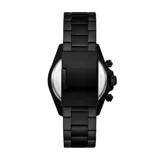 Reloj Fossil Autocross de estilo deportivo con caja y malla de acero inoxidable en color negro. Presenta una esfera negra con subesferas multifunción, indicador de día de la semana y doble horario, con movimiento de cuarzo y bisel con escala taquimétrica.