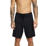 Boardshort de natación color negro, de largo 19 pulgadas, con cierre de cordón en la cintura.