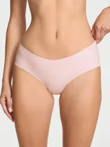 Panty tipo cheeky de algodón elástico en color rosa melange, con diseño sin costuras y bordes invisibles.