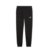 Pantalón de jogging negro de corte ajustado, con cintura elástica y logo de Puma estampado en blanco en el muslo izquierdo.