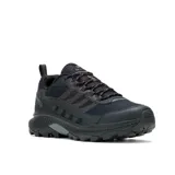 Championes de senderismo Merrell modelo Speed Strike 2 Waterproof, color negro. Presentan una construcción robusta con membrana impermeable, parte superior de malla y cuero sintético, entresuela de espuma EVA para mayor estabilidad y suela de goma con tracción de alta adherencia.