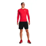 Remera térmica deportiva Under Armour modelo HeatGear Armour Comp LS, de color rojo, manga larga y corte ajustado con diseño ergonómico. Cuenta con el logo de la marca estampado en el pecho.