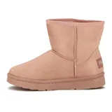 Pantubota corta de color rosa con interior de piel sintética color crema.