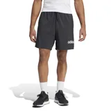 Short deportivo Adidas de corte clásico, color negro con el logo de la marca estampado en blanco en la parte inferior de la pierna izquierda. Cuenta con cintura elástica con cordón ajustable.