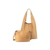 Cartera tipo shopper de cuero sintético color negro, con diseño amplio y minimalista, manijas cómodas para el hombro y costuras visibles.