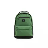 Mochila Vans Startle color verde con detalles en negro. Cuenta con un compartimento principal con cierre, un bolsillo frontal con cierre y un bolsillo lateral.